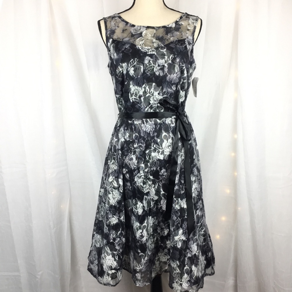 Chetta B A-Line Luce Floral Dress *Back Detail* 8